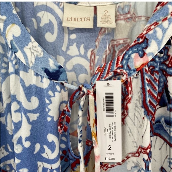Chico's Blue Jersey Knit Stretch
Refreshing Floral Paisley Print 2 Dress
NWT - Picture 5 of 6